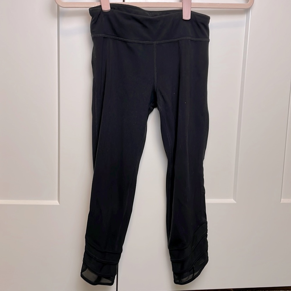 Athleta Girl Meshin Around Capri black Large size 12